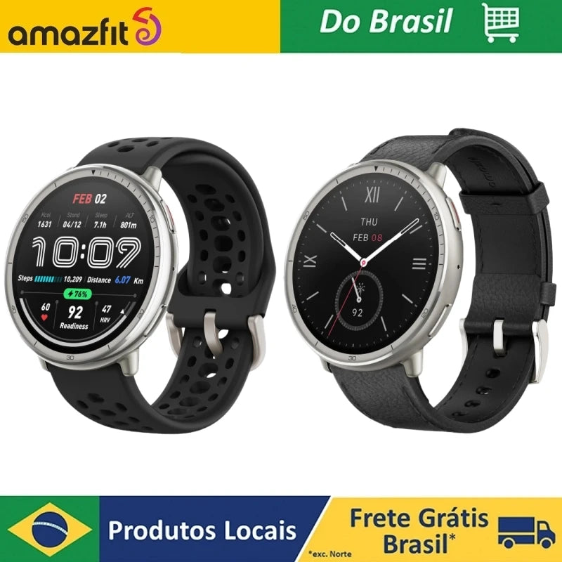 Amazfit Active 2 Smartwatch 44 mm, 10-Tage-Akku-Fitness-Tracker, Schlafüberwachung, GPS-Karten, ab 160 Sportmodi, für Android iPhone