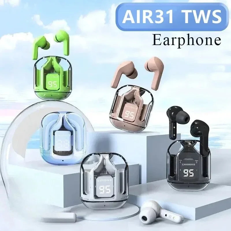 Original T2 Drahtlose Bluetooth Kopfhörer Transparent HIFI Kopfhörer LED Power Digital Display Stereo Sound Kopfhörer für Xiaomi