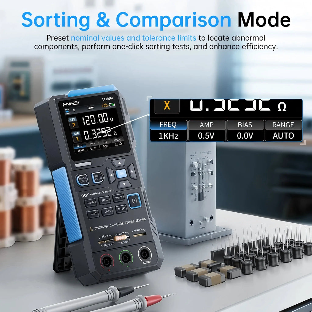 FNIRSI LCR Tester Multimeter Widerstand Induktivität LC1020E Digital Bridge Handheld Praktische Tester Kapazität Kalibrierung