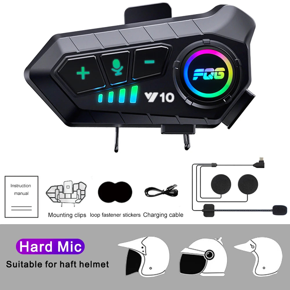 Bluetooth 5,3 Helm Headset Drahtlose Freisprecheinrichtung Telefon Kit Motorrad Wasserdichte Kopfhörer MP3 Musik Player Lautsprecher für Moto