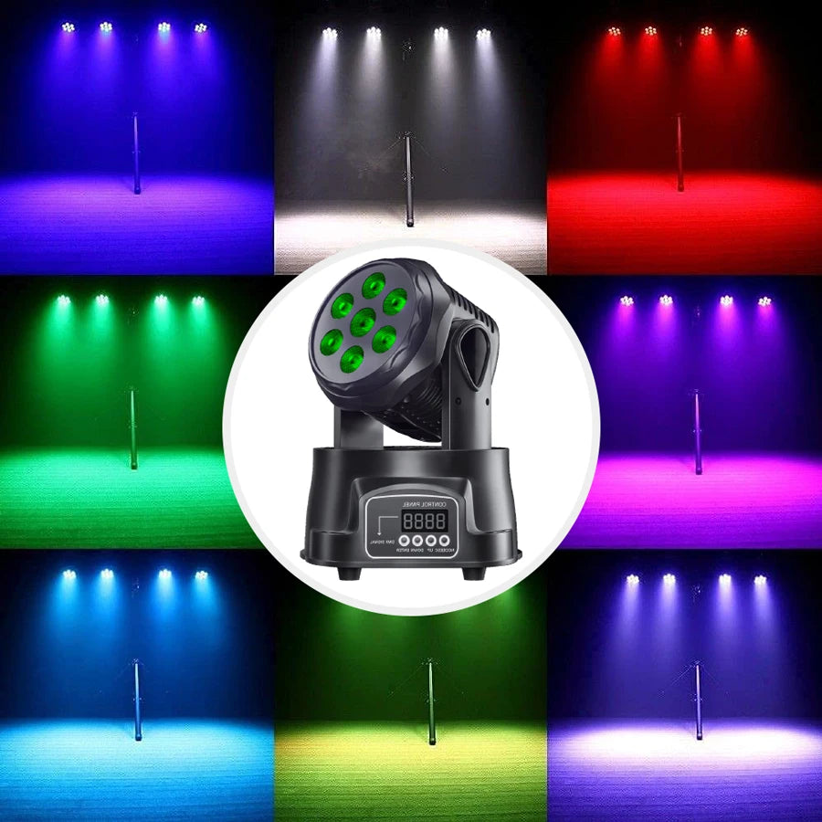 Neue 2PCS 7x10W LED Moving Head Licht 6 IN 1 RGBW Professionelle Bühne Effekt DMX512 waschen Licht für Disco DJ Musik Party Dance Club