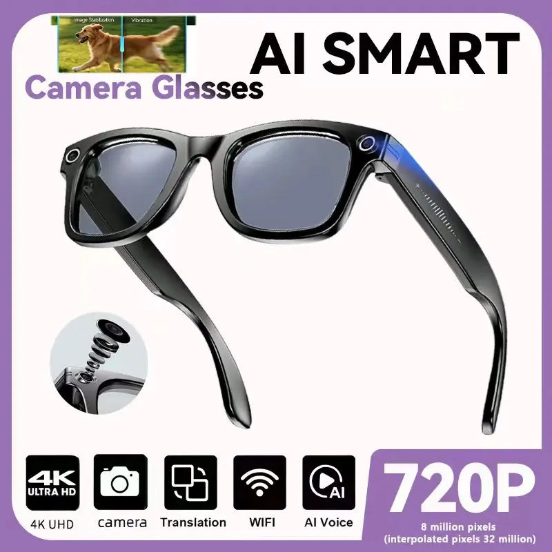 2025 Smart-Sonnenbrille, intelligente Brille mit Kamera, Video, 8 MP, Übersetzung, Bluetooth, Anruf, Musikwiedergabe, Männer und Frauen, Aufnahme ab 100 Jahren