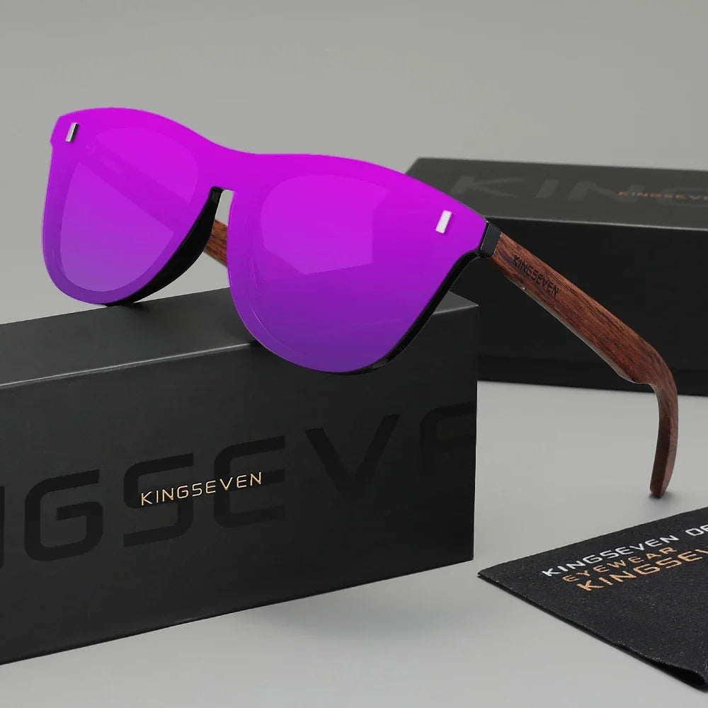 Marke Original Design Retro Holz Sonnenbrille Männer Kausalen Outdoor Polarisierte Randlose Frauen Gläser Klassische UV400 Mode Brillen