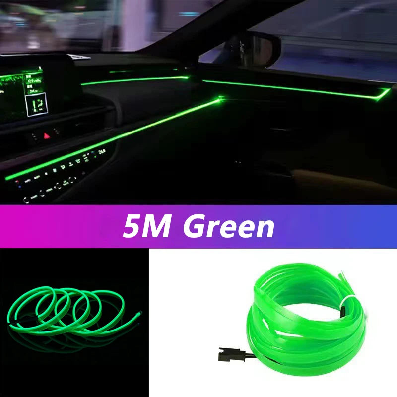 5m Auto Innenraum LED-Streifen Licht Neon El Verkabelung dekorative Lampe für Auto DIY flexible Umgebungs licht USB Party Atmosphäre Diode