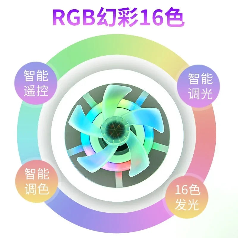 Neueste 360 ° bewegliche Kopf Decken ventilatoren Licht e27 LED-Fernbedienung RGB dreistufige Wind geschwindigkeit Wohnzimmer Esszimmer Schlafzimmer heiß