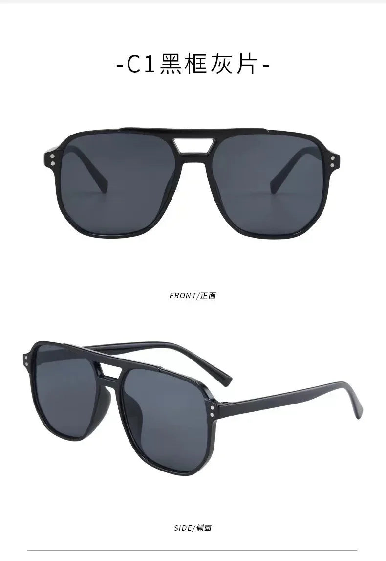 Vintage Männer Frauen Große Sonnenbrille Männer Platz Shades Unisex Sonnenbrille Schwarz Objektiv Männlich Weiblich Sonnenbrille UV400 Gläser