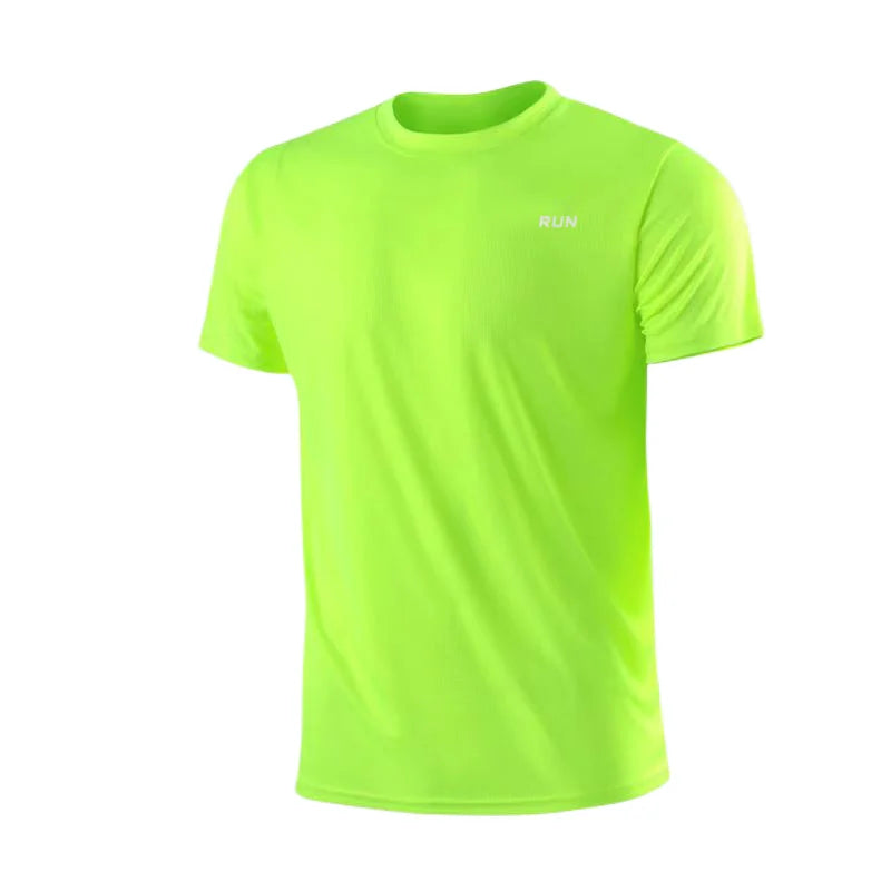 Männer schnell trocknen Kurzarm Fitness studio laufen feuchtigkeit transportierende Rundhals-T-Shirt Training Übung Fitness studio Sport hemd Tops leicht