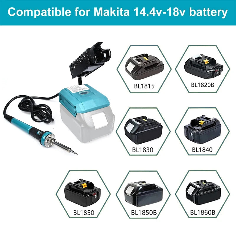 Tragbarer 60 W elektrischer Lötkolben für Makita/Dewalt 20 V Akku-Schweißgerät mit Ständer, 936 Spitze, Schweißreparatur, schnelle Erwärmung