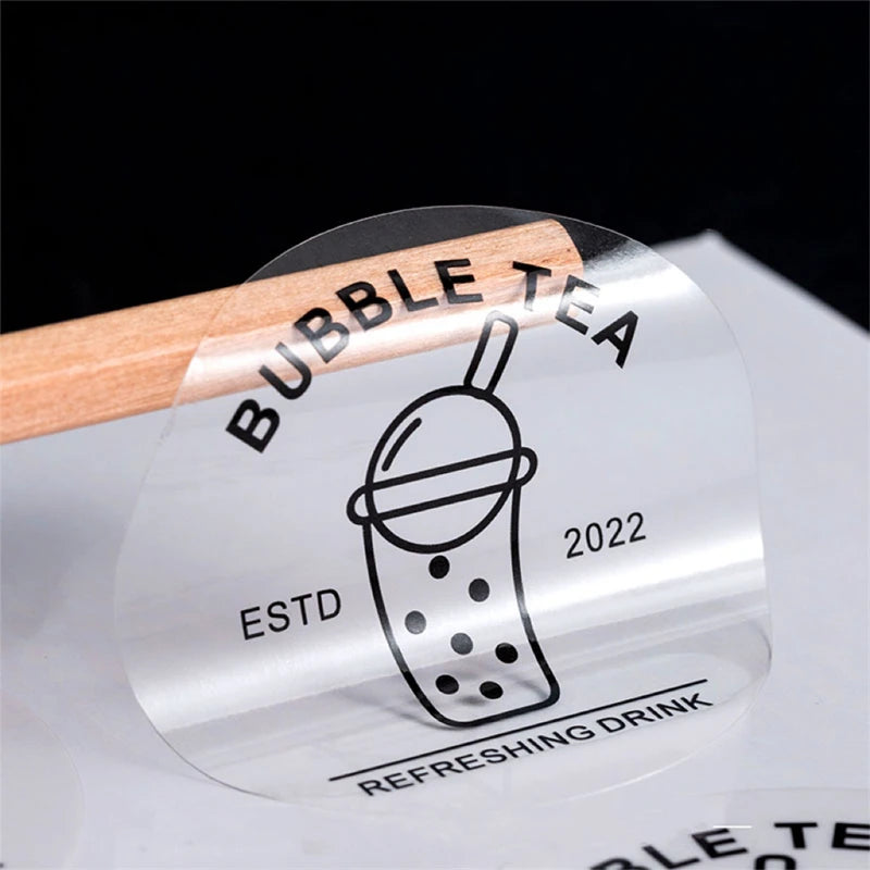 500 Stück transparente Aufkleber, individuelle Aufkleber und individuelle Logo-Aufkleber für Hochzeit, Geburtstag, Taufe. Entwerfen Sie Ihre eigenen Logo-Aufkleber