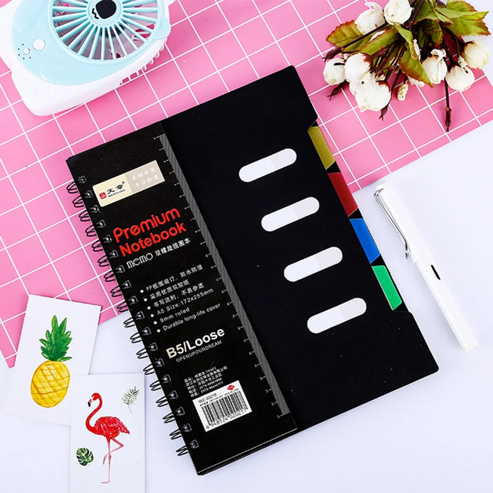 Spirale Notebooks Bunte Notebook Notebooks Schule Binder Notebook A5 Bindemittel Teiler Notizen Tragbare Notizblock Memo Notebook