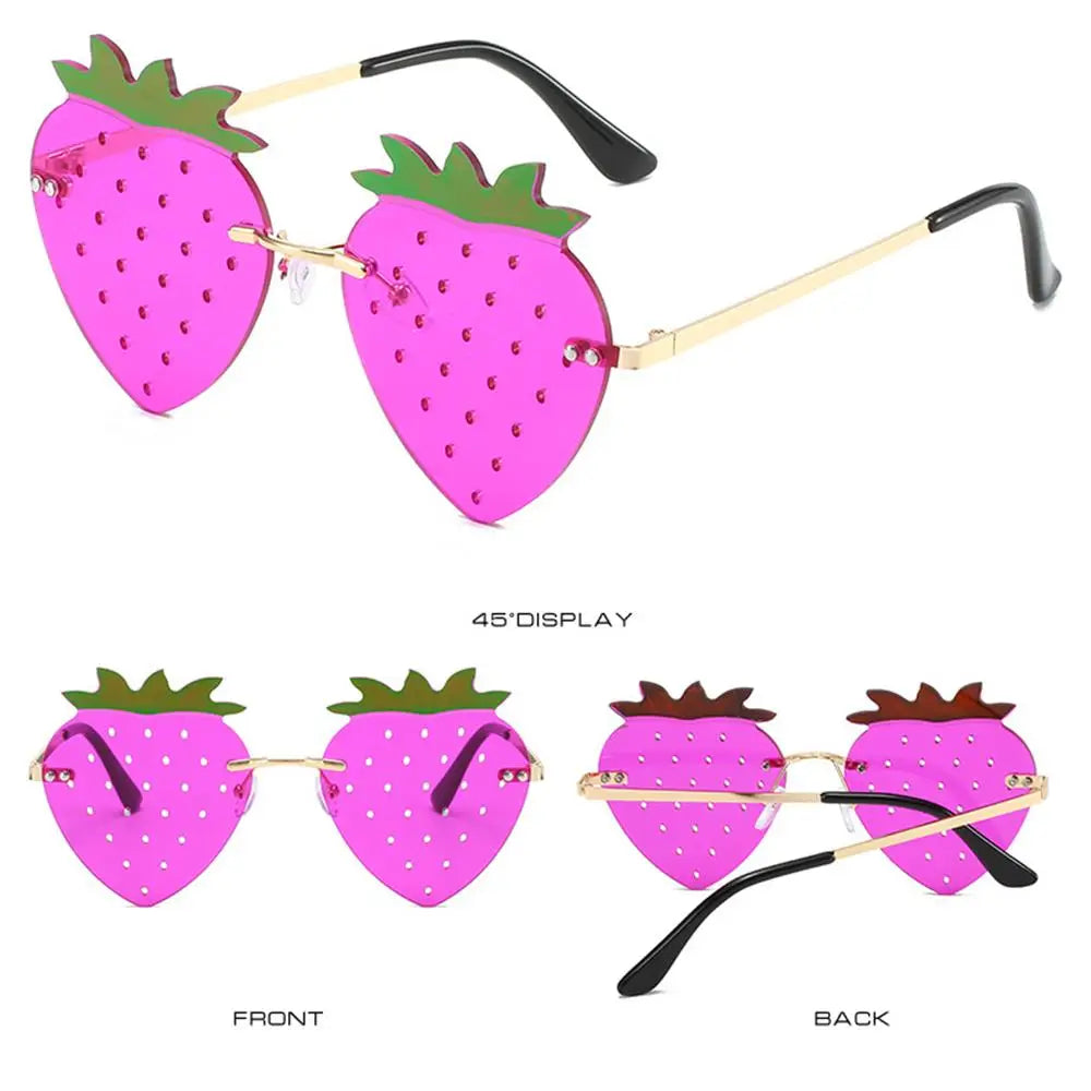 Einzigartige Bunte Erdbeere Sonnenbrille für Frauen Männer Festival Party Rave Sonnenbrille Weihnachten Dekorationen Straße Snap Brillen