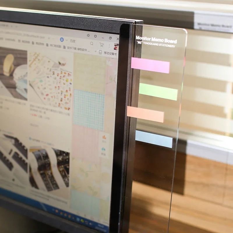 1PC Acryl Message Board Für Computer Monitore Seite Panel Monitor Memo Board Schreiben Rekord Message Board Erinnern Memo