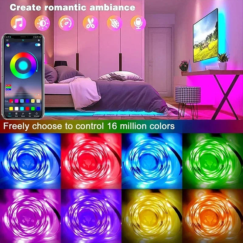 RGB LED Streifen Lichter 5V USB Led Licht Farbwechsel Fernbedienung APP Steuerung Farbwechsel Flexible Lampe Band 1M-30M TV Hintergrundbeleuchtung