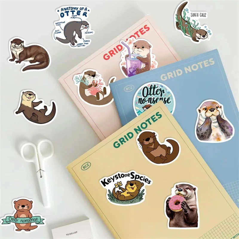 10/30/50PCS Kawaii Otter PVC Aufkleber Ästhetische Koreanische Dekoration Scrapbooking Schreibwaren DIY Hand Buchhaltung Liefert für Kinder