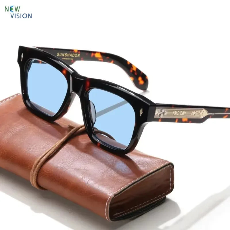 Sonnenbrille für Männer und Frauen, hochwertige handgefertigte quadratische Acetat-CASH-Luxusmarke, Designer, Outdoor-Sport, UV400, trendige Sonnenbrille