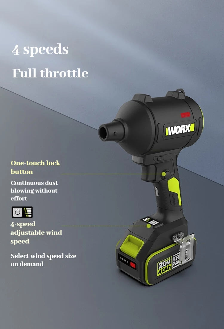 WORX 20 V bürstenlose Lithium-Batterie-Staubpistole WU093 Staubsammlergebläse (ohne Akku und Ladegerät)