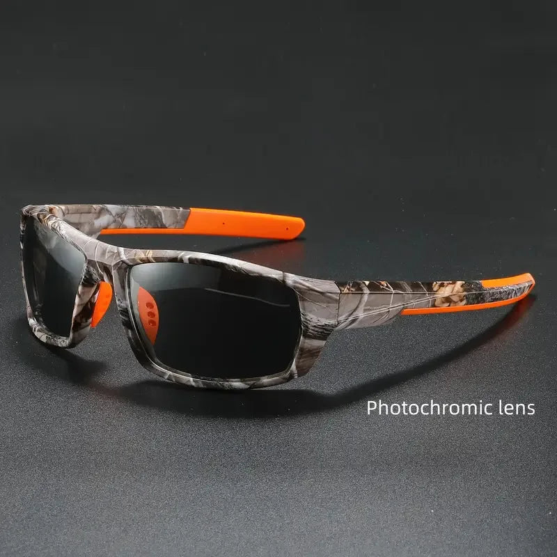 Neue Sonnenbrille für Männer Sport Polarisierte Quadratischen Rahmen Camouflage Sonnenbrille Fahren Angeln Radfahren Skifahren Sonne Brillen UV400