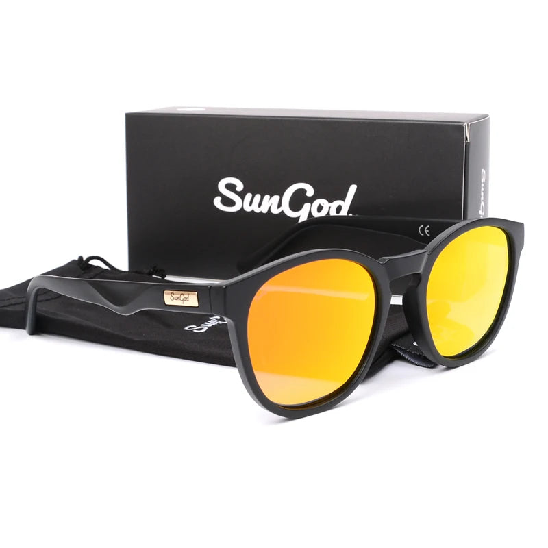 SUNGOD Blaue Spiegel Sonnenbrille Männer Polarisierte Linse Brillen Vintage Fashion Square männer Sonnenbrille SPORT