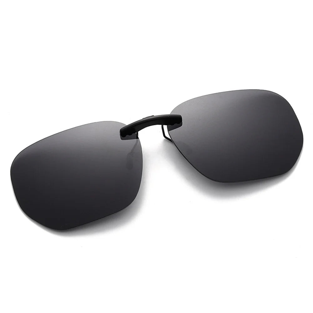 Quadratischer Clip auf Sonnenbrille Frauen polarisierte schwarze Linse uv400 Nachtsicht fahren Männer Brille Clips Anti Blendung Vintage Brille