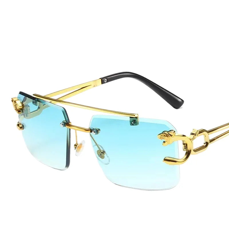 Sonnenbrille Herren Mode Randlose Sonnenbrille Shades Objektiv Damen Rahmenlose Brillen