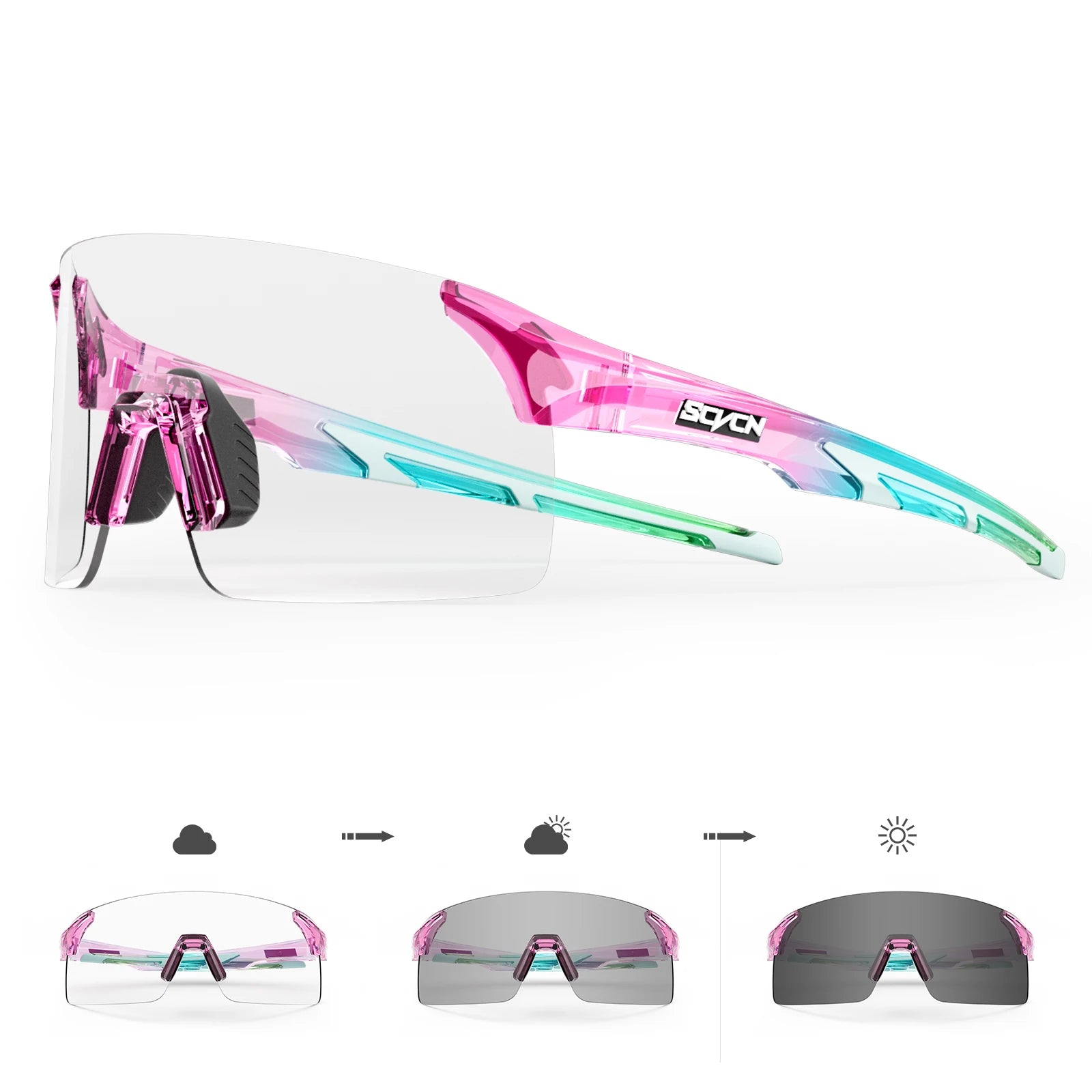 SCVCN Photochrome Sonnenbrille Outdoor Sport Fahrrad Radfahren Gläser Mann MTB Klettern Gläser Brillen Frauen Fahren Fahrrad Brille
