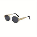 Ovale Sonnenbrille für Damen und Herren, trendige Sonnenbrille mit Metallrahmen, klassische Farbtöne