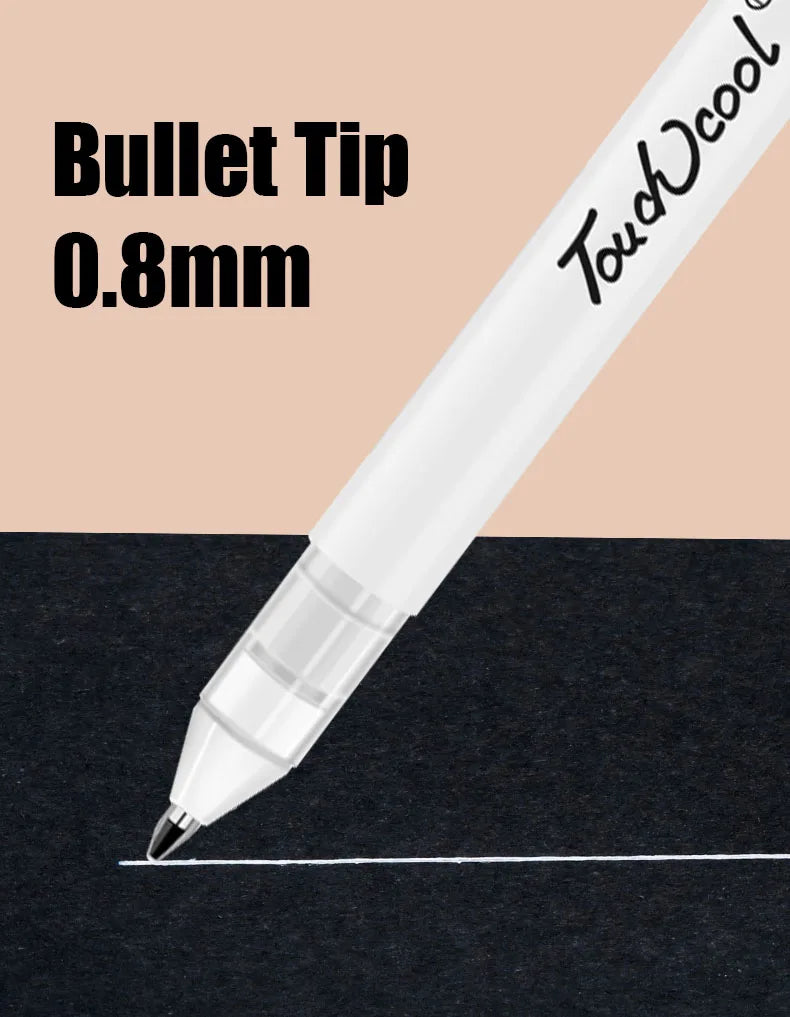 3/5Pcs Weiß Gel Stift 0,8mm Highlight Marker Stift Schwarz Karton Manga Malerei Stift Kunst Skizze Zeichnung schreibwaren