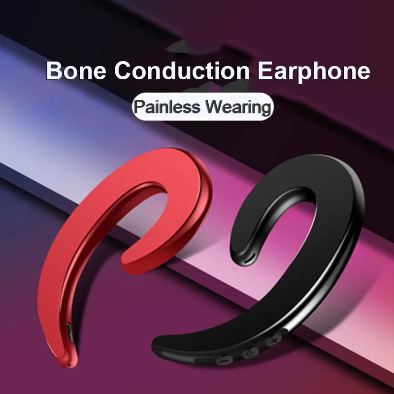 Bluetooth 4.1 Kopfhörer, kabellos, Einzelohr-Knochenleitungs-Headset mit Mikrofon, leicht, schmerzlos, Ohrhörer zum Aufhängen für Sport