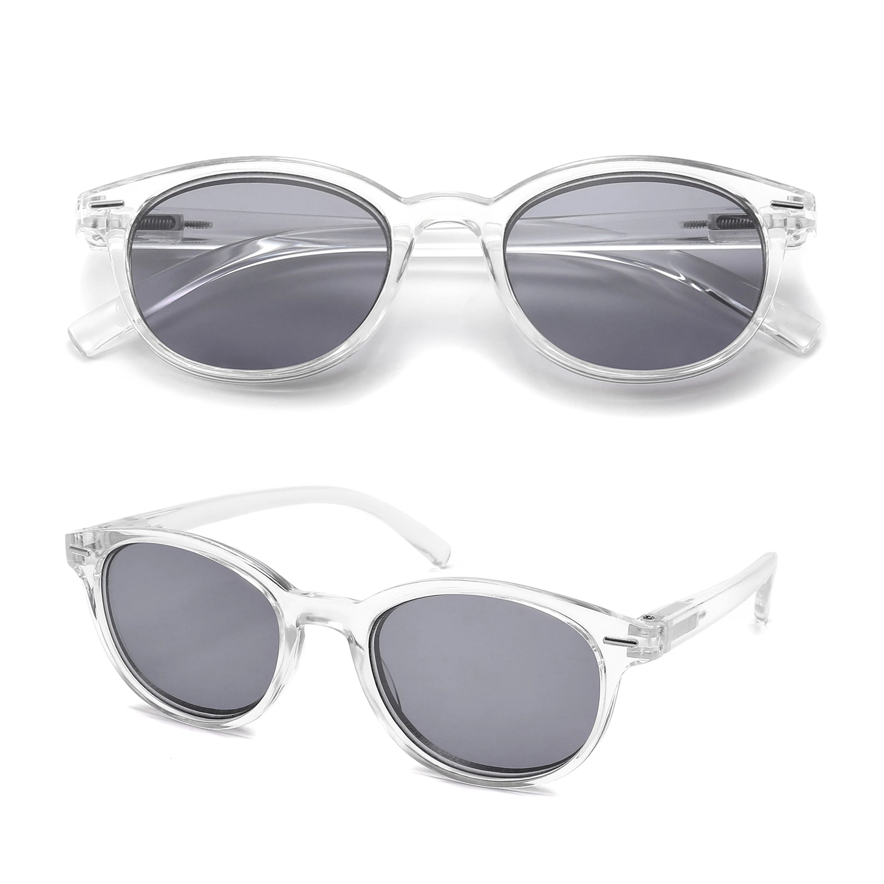 Lesesonnenbrille für Damen und Herren, quadratisch, klassischer Rahmen für den Außenbereich, Sonnenbrille, Lesebrille mit Dioptrien-Federscharnier