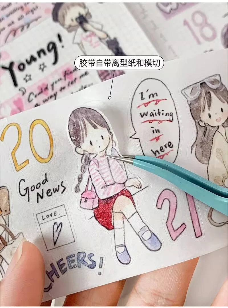 ZZOTON's Daily Wear, Washi Pet Tape, gestanzter Aufkleber, Rollenpapiermaterial