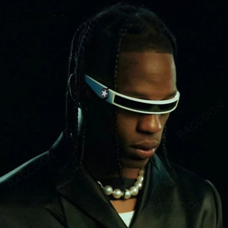 Future Technology Star Style Sonnenbrille für Männer und Frauen, Form umwickelbare Punk-Sonnenbrille mit schmalem Rahmen