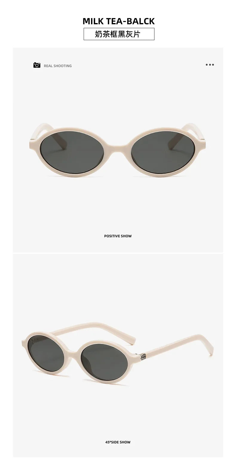Ins 2025 Luxus Designer UV400 Sonnenbrille Frauen Männer Neue Trendy Oval Sonnenbrille Damen Vintage Kleine Runde Gafas De Sol