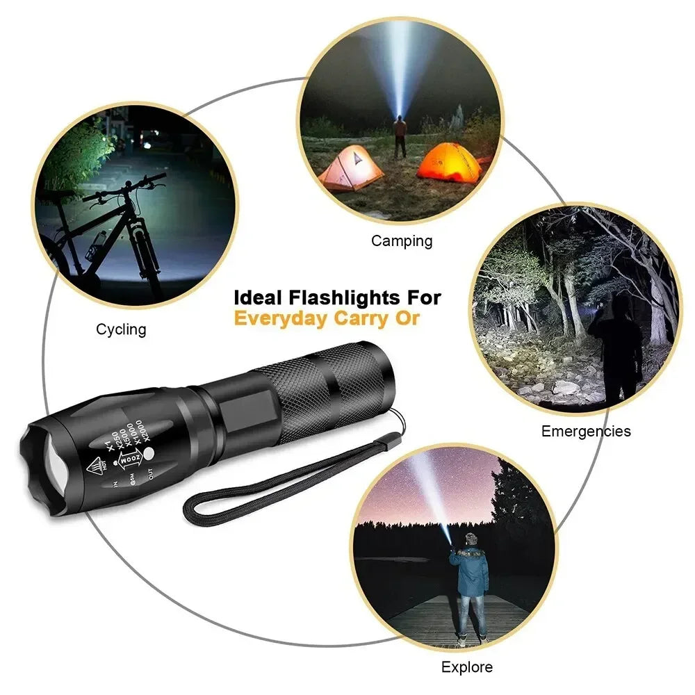 T6 Starke Licht Taschenlampe LED Aluminium Legierung Teleskop Zoom Batterie Version Aufladen Outdoor Suchscheinwerfer Fernbedienung Taschenlampe