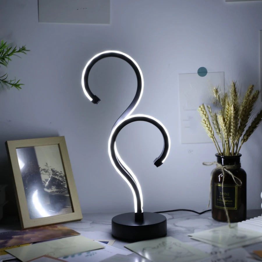 1PC Kreative Doppel Fragezeichen Schreibtisch Lampe USB Drei Farbe Dimmen Schlafzimmer Augenschutz Nachtlicht