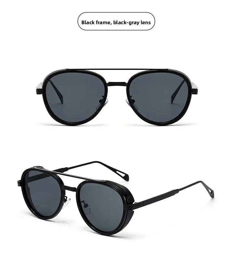 2026 Neue Luxus Steampunk Sonnenbrille, Metallrahmen Ovale Vintage-Brille, Modische Sonnenbrille für Damen, Fahrerbrille für Herren