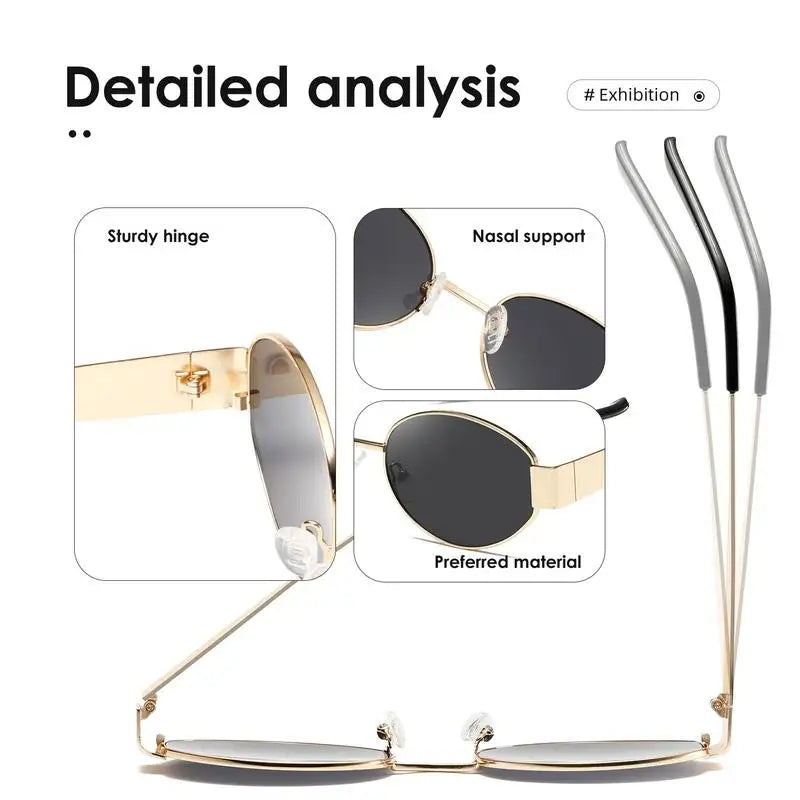Retro Steampunk Sonnenschutz Sonnenbrille Vintage Neue Damen Metall Oval Sonnenbrille Damen Klassische UV400 Sonnenschutz Brillen