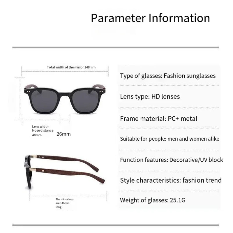 Sonnenbrille für Männer und Frauen, trendige Retro-Holzmaserung, polarisierte UV-Schutzbrille, Radfahren, Outdoor, Straßenfotografie, Sonnenbrille