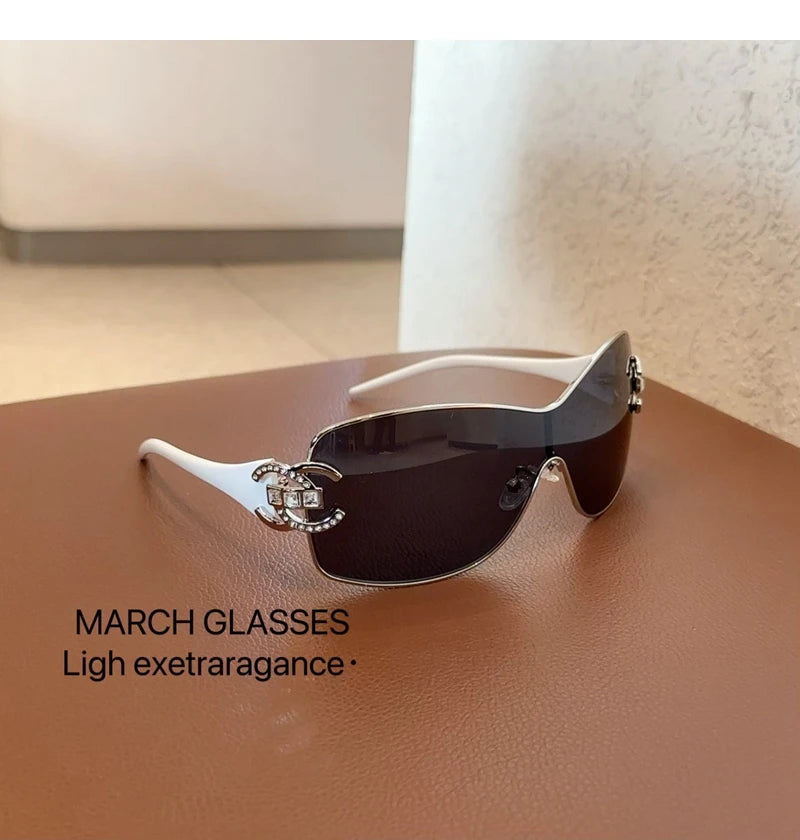 Neue Verbundene Luxus Frauen Sonnenbrille Übergroßen Frau Sonnenbrille Schwarz Brillen Trendy Männer Glas Lentes De Sol Mujer 2025