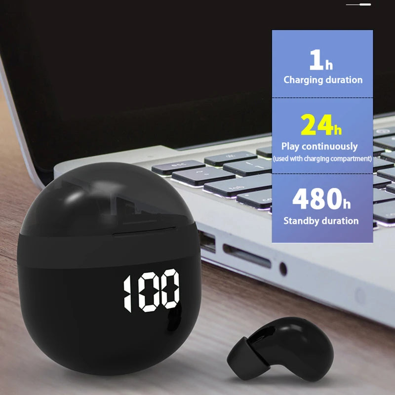 Mini Unsichtbare Kopfhörer Bluetooth 5,3 Kopfhörer Drahtlose Headsets HiFi Stereo Noise Reduction Ohrhörer für Xiaomi iPhone