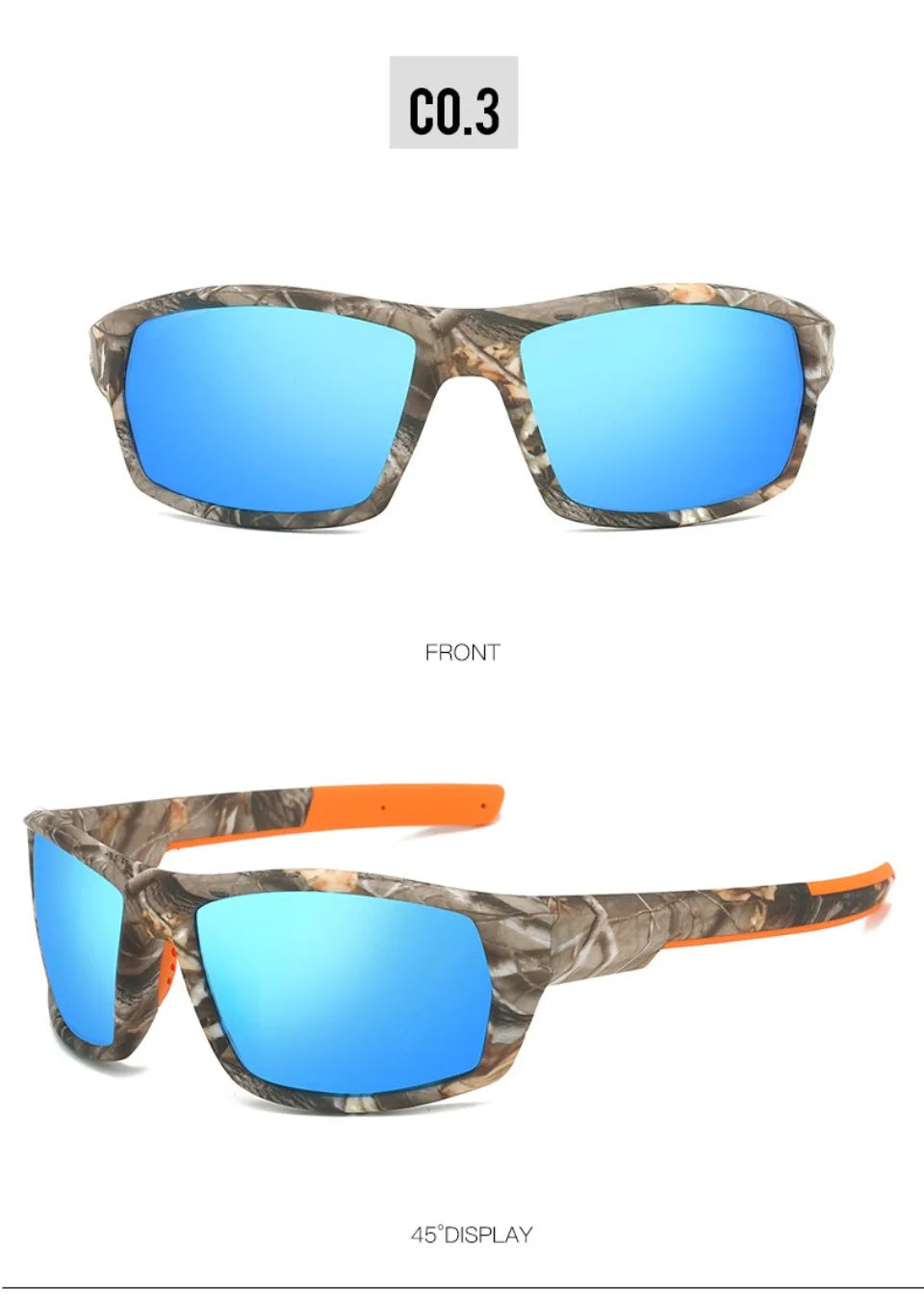 Neue Sonnenbrille für Männer Sport Polarisierte Quadratischen Rahmen Camouflage Sonnenbrille Fahren Angeln Radfahren Skifahren Sonne Brillen UV400