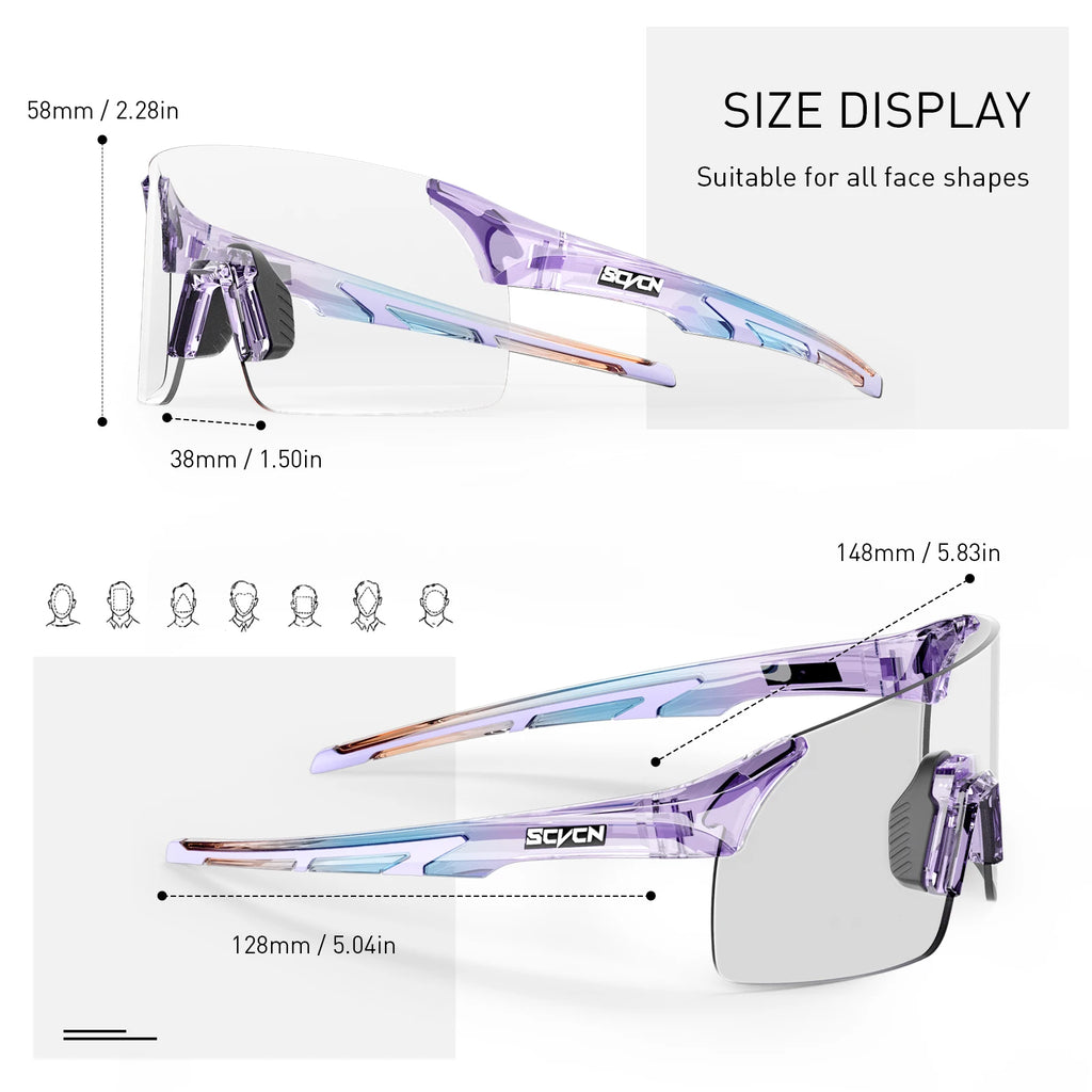 SCVCN Photochrome Sonnenbrille Outdoor Sport Fahrrad Radfahren Gläser Mann MTB Klettern Gläser Brillen Frauen Fahren Fahrrad Brille