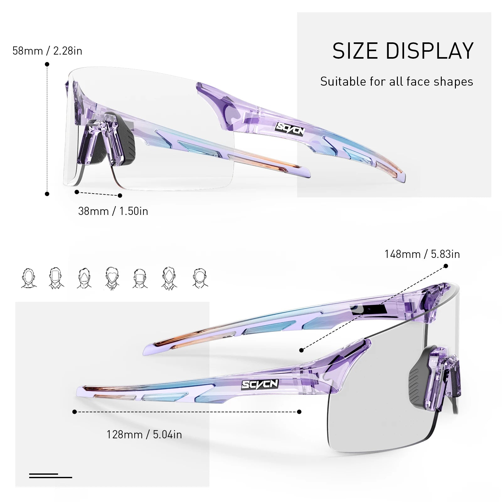 SCVCN Photochrome Sonnenbrille Outdoor Sport Fahrrad Radfahren Gläser Mann MTB Klettern Gläser Brillen Frauen Fahren Fahrrad Brille