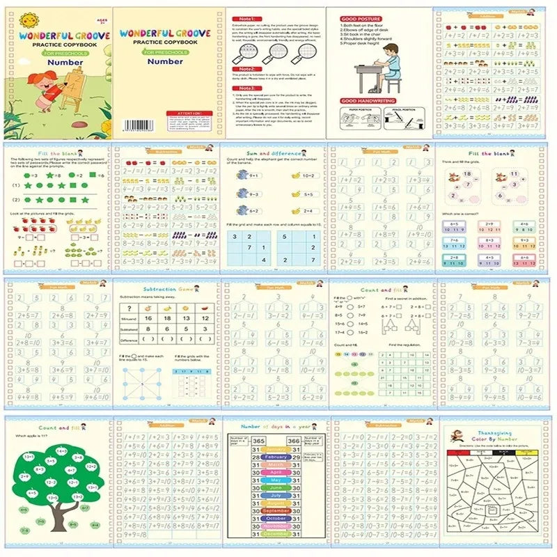4 bücher Stift Magie Kopie Buch Kostenloser Abwischen Kinder Kinder Schreiben Aufkleber Praxis Englisch Copybook Für Kalligraphie Montessori Geschenk