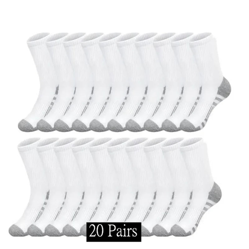 10/20/30 Paar klassische Crew-Socken für Herren, Unisex, Sportsocken für Herren, Laufen, Basketball, rutschfest, für den Außenbereich, atmungsaktiv, Herrensocken