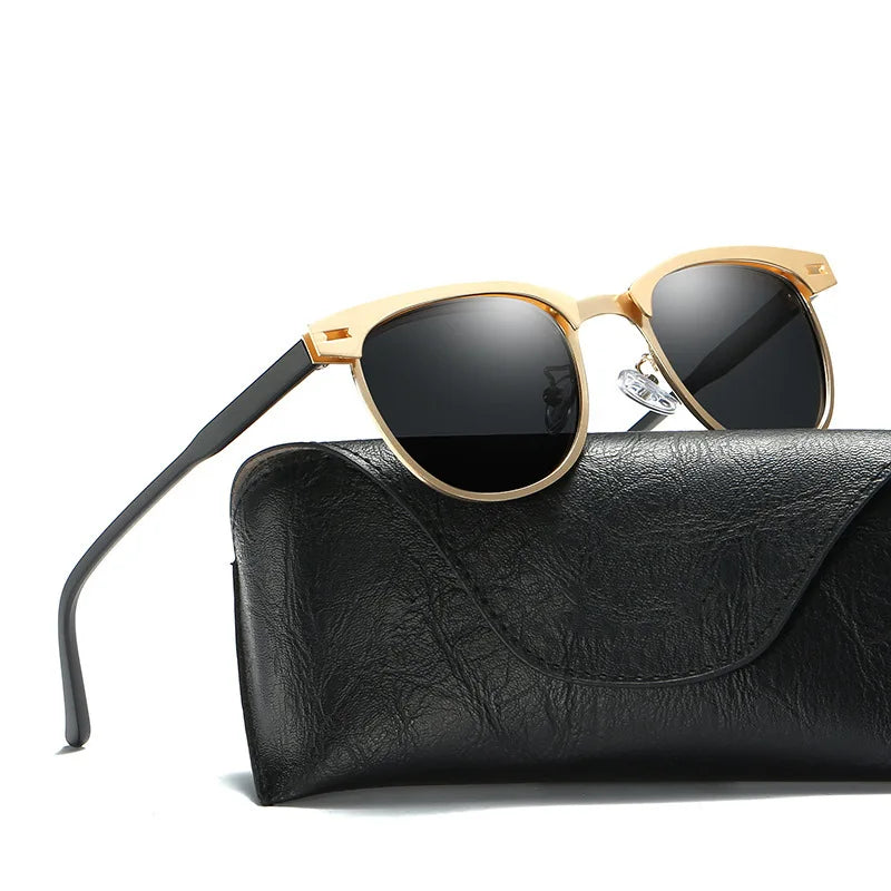 Polarisierende Sonnenbrille Männer Kleine Runde Rahmen Retro Flow Sonnenschutz UV Gläser Sport Outdoor Reise Brillen T248