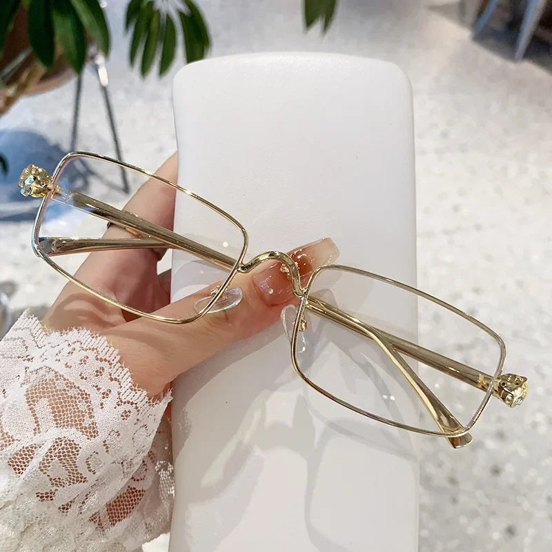 Hochauflösende Sonnenbrille für Herren und Damen, blaues Licht blockierende Augenschutzbrille, randlose Brille mit quadratischem Rahmen