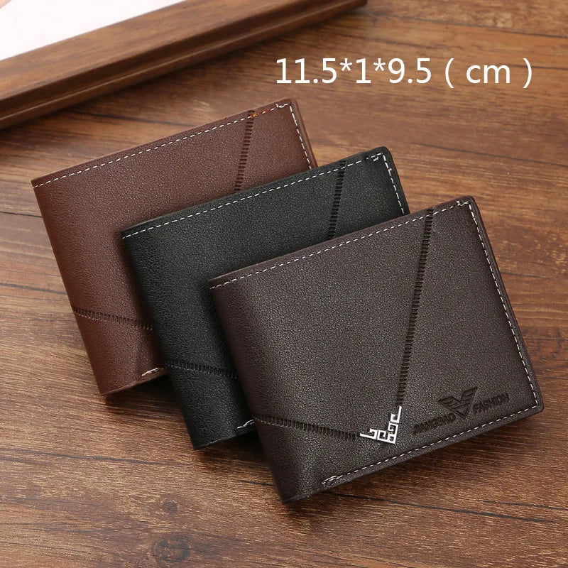 Männer Slim Geld Clip Brieftasche Kreditkarte ID Halter Casual Männlich Leder Kurze Multi-kartenhalter Geldbörsen Geschäftsmann Bifold Brieftasche