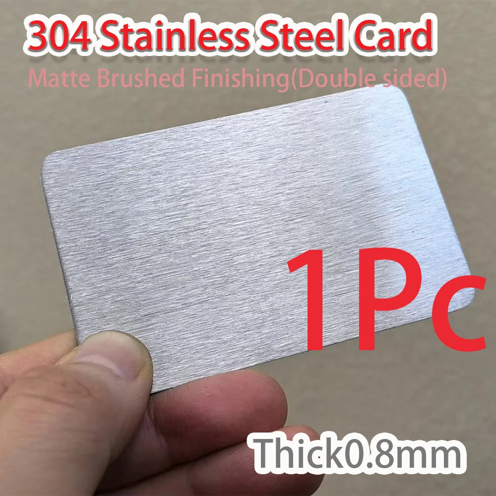 Dicke Metall-Visitenkarten aus Edelstahl 304, Rohlinge, Karte für Kunden, Lasergravur, DIY-Geschenkkarten, matte gebürstete Verarbeitung