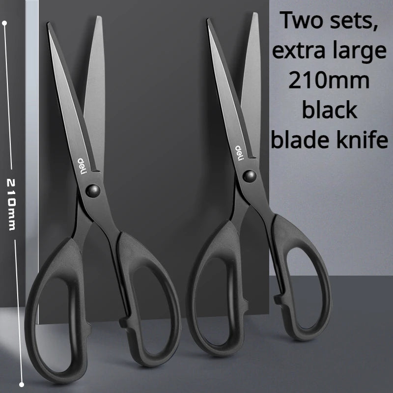 Deli 210/175mm Schwarz Edelstahl Schere Business Büro Schreibwaren Hause Schneider Schere Küche Messer Cutter Schneiden Werkzeug