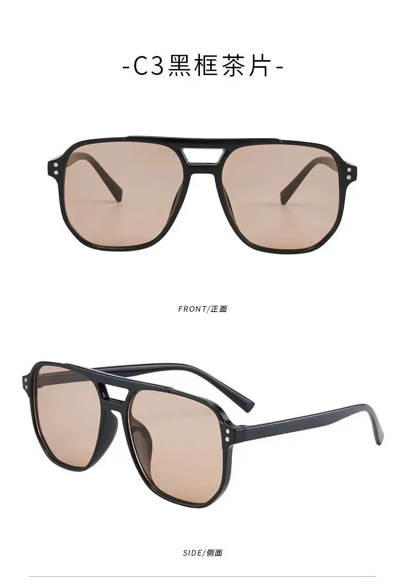 Vintage Männer Frauen Große Sonnenbrille Männer Platz Shades Unisex Sonnenbrille Schwarz Objektiv Männlich Weiblich Sonnenbrille UV400 Gläser